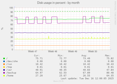 Disk usage in percent