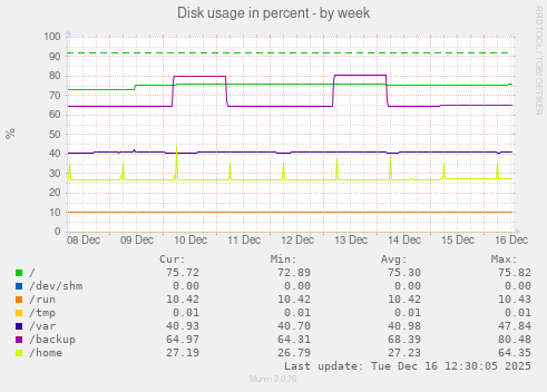 Disk usage in percent